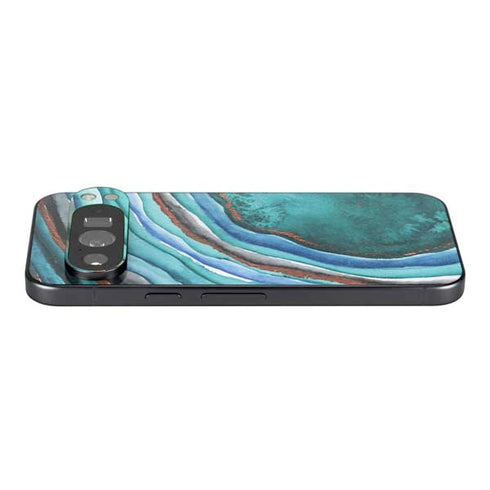 Turquoise Watercolor Geode Pixel 9 Pro XL Skin